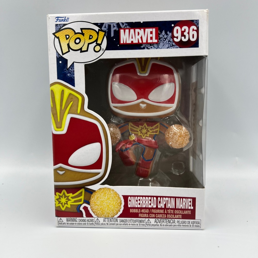 Funko Pop! Marvel Gingerbread‎ Captain Marvel #936 Bobble-Head Figure Vinyl Toy